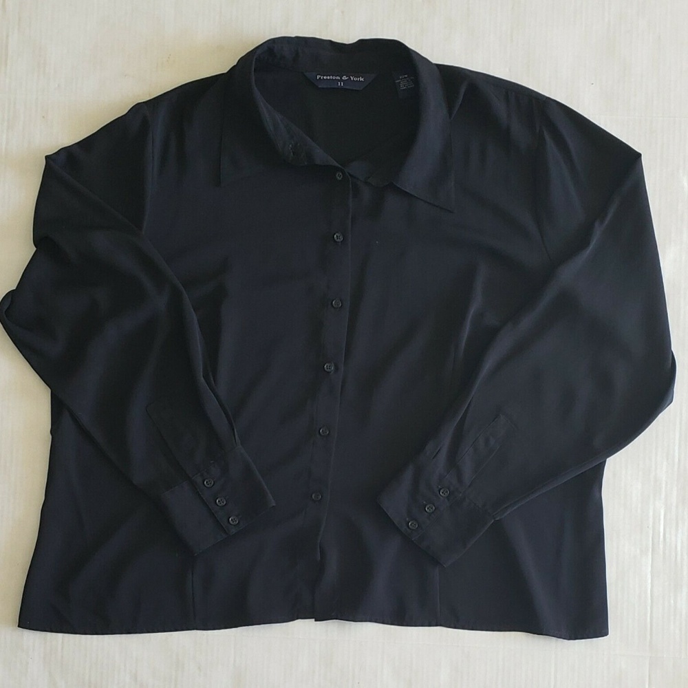 Preston & York II Women's Plus 22W Blouse Black